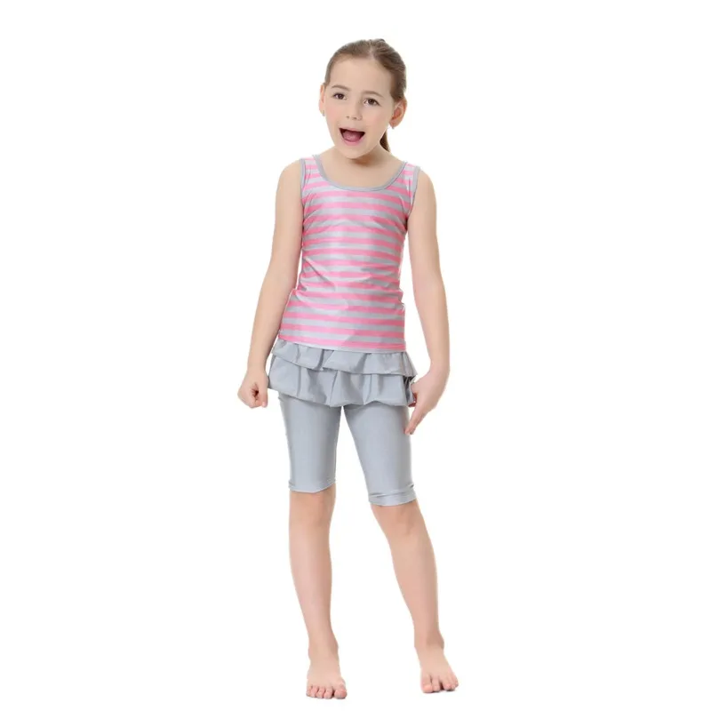 Najtaniej Nowy muzułmanin dziewczyna stroje kąpielowe dwuczęściowy zestaw strój kąpielowy dla dzieci zestaw dla dzieci muzułmańskie dla dzieci stroje kąpielowe strój kąpielowy dla dzieci skromne Burkinis