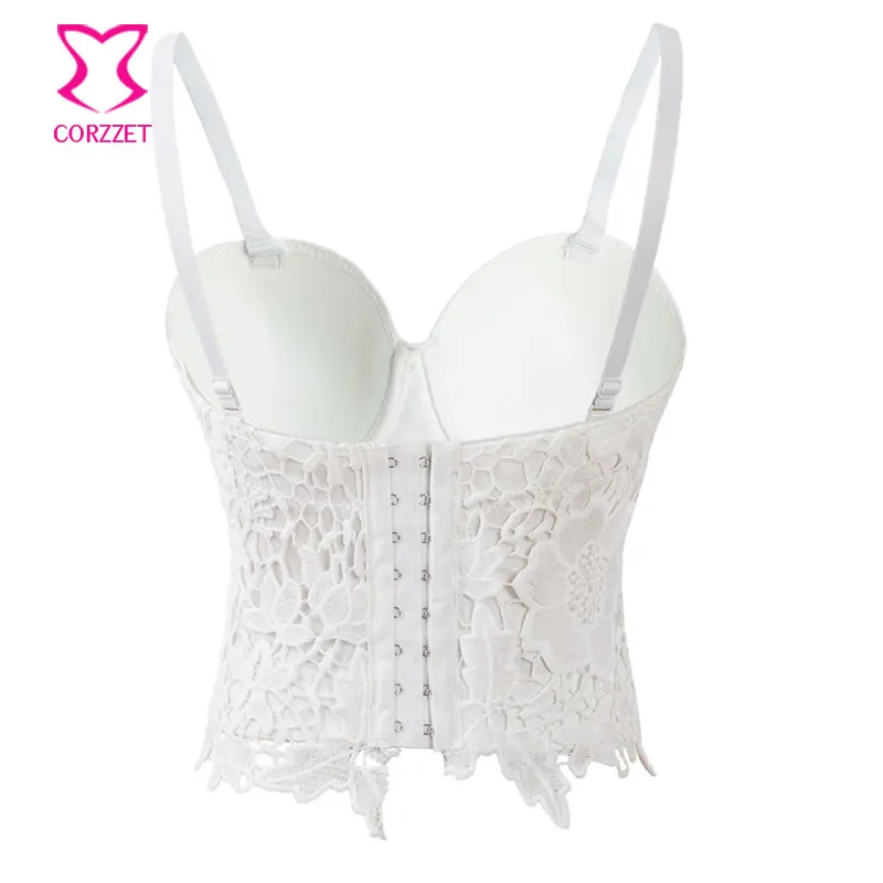 white bustier bralette