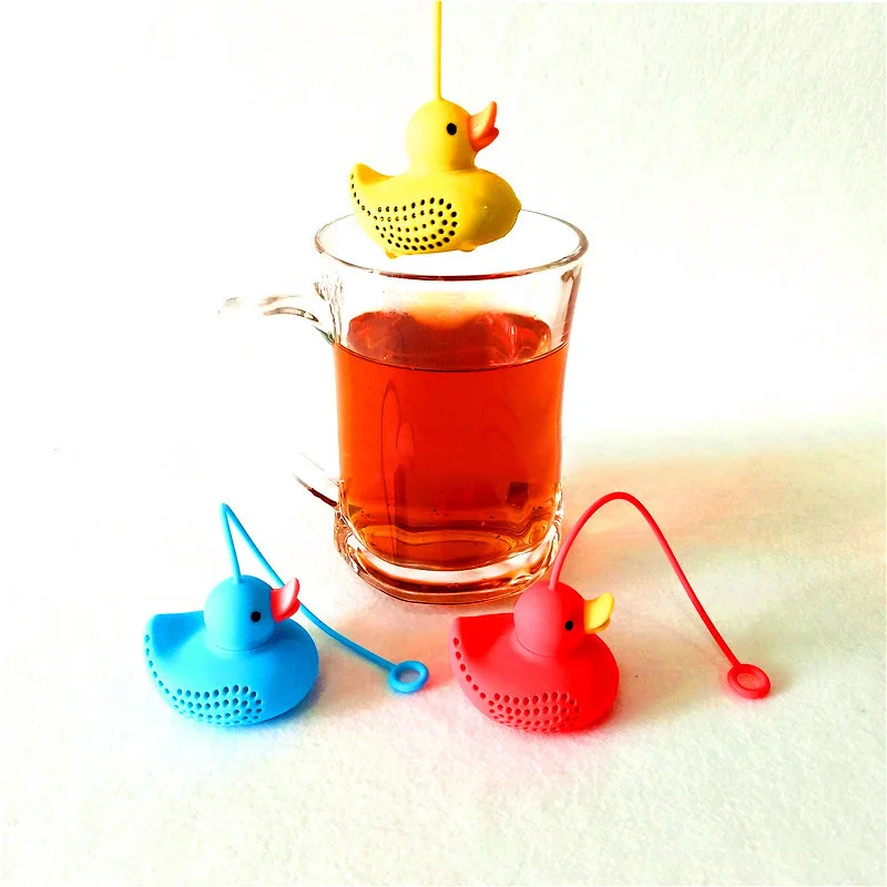 

1Pcs Tea Strainers Kitchen Accessories Silicone Tea Infuser Loose Leaf Diffuser Duck Shape Reusable Food Grade Brewing Device