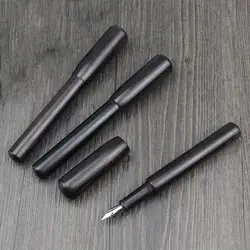 Креативная ручная авторучка из черного дерева, шуруп, натуральная ручка, деревянная ручка из нержавеющей стали, перо в подарок для бизнеса