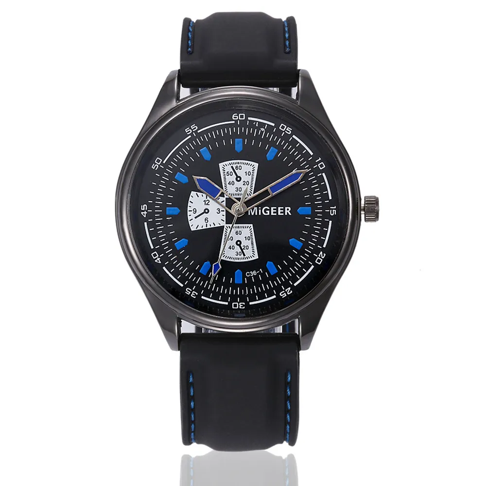 

MIGEER 2018 Men Watches#C36-1 Fashion Silicone strap Sport Cool Quartz Hours Wrist Analog Watch automatic watch men A80