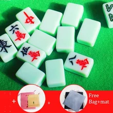 144 плитки Mah-Jong набор Многоцветный портативный винтажный мини-набор для игры в маджонг редкая Китайская Игрушка с сумкой/ковриком без коробки