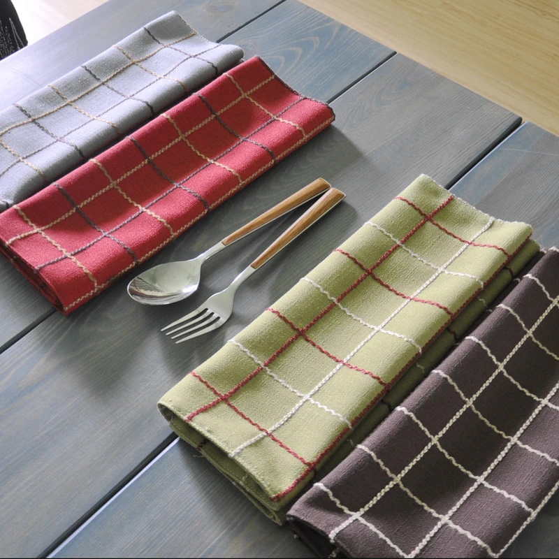 Buy Rectangle Lattices pattern table mats Cotton Linen