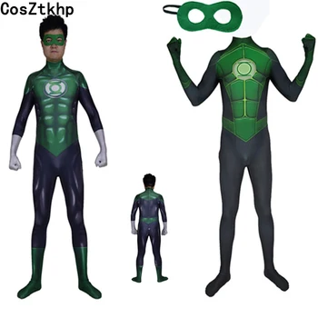 

Movie Green Lantern Costumes 3D printing Green Lantern Jumpsuits Cosplay Spandex Fullbody Zentai Suit Muscle suits for men adult