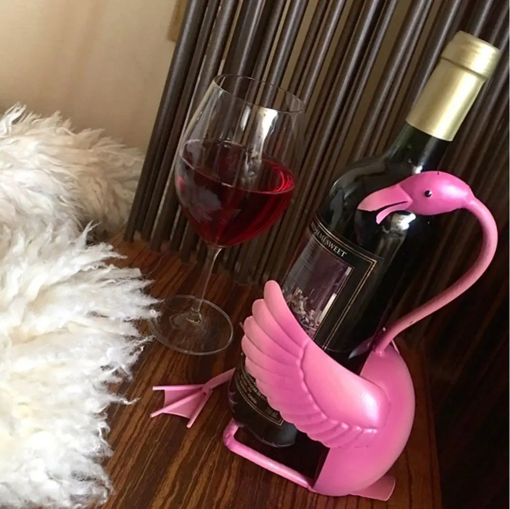 TOOARTS Винный Стеллаж Фламинго винный держатель винная полка металлическая скульптура практичная скульптура украшение дома интерьерная винная подставка ремесла