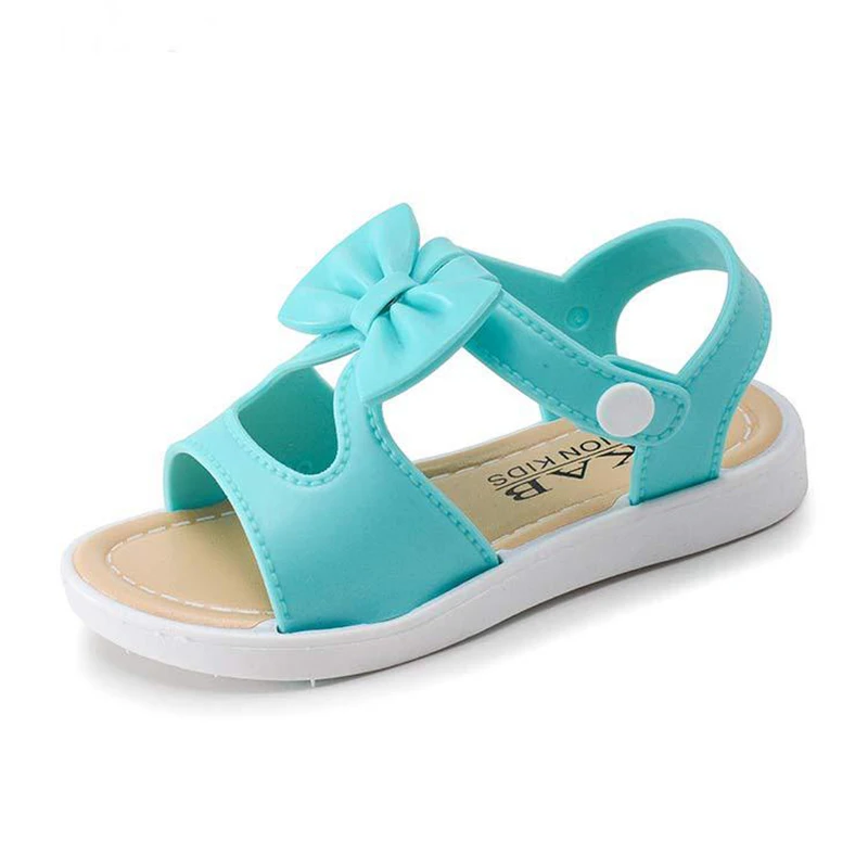 

COZULMA Kids Candy Color Beach Sandals Girls Princess Summer Flower Sandals Shoes Children Hook & Loop Sandals Size 21-35
