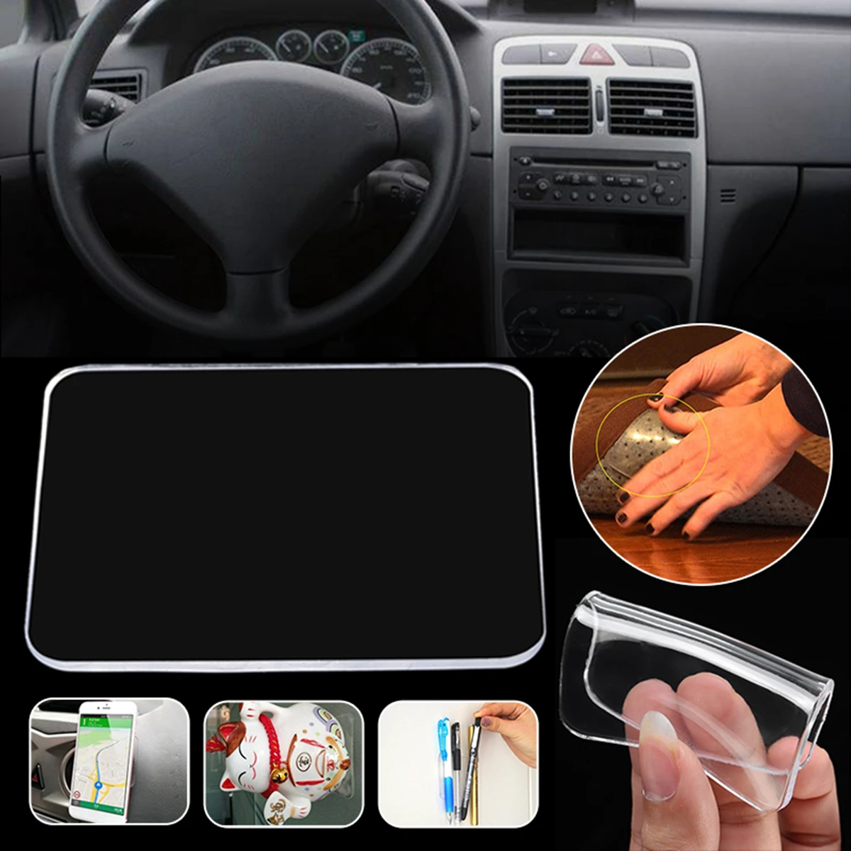 

Anti-Slip Gripping Pad Silica Gel Super Sticky Recycled Reusable Auto Interior Accessories Phone Holder Brasket Anti-Slip Mat