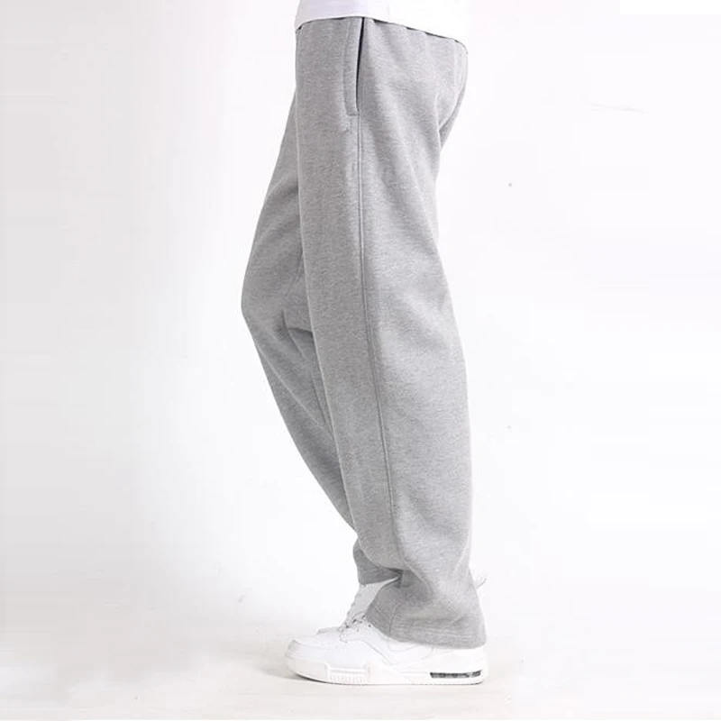 Men Plus Size Pants 6XL Solid Baggy Loose Elastic 