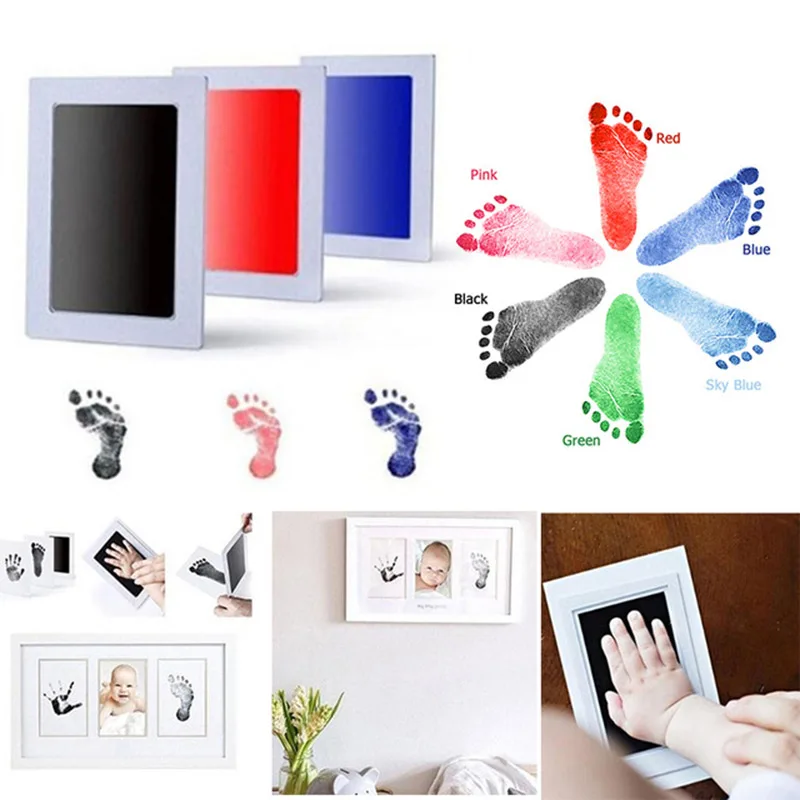 

Baby Care Non-Toxic Baby Handprint Footprint Imprint Kit Baby Souvenirs Casting Newborn Footprint Ink Pad Infant Clay Toy Gifts