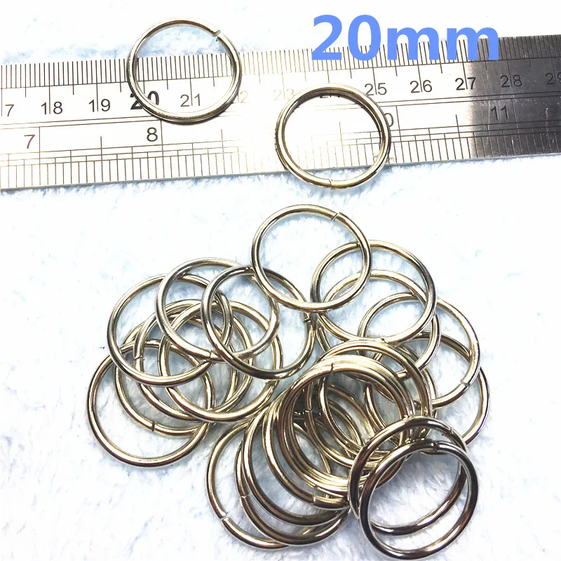8--  20mm silver  Non Welded Metal O Ring Nickel&Black Nickel Plated Backpack Collar Harness Rings Bag Parts Accessories