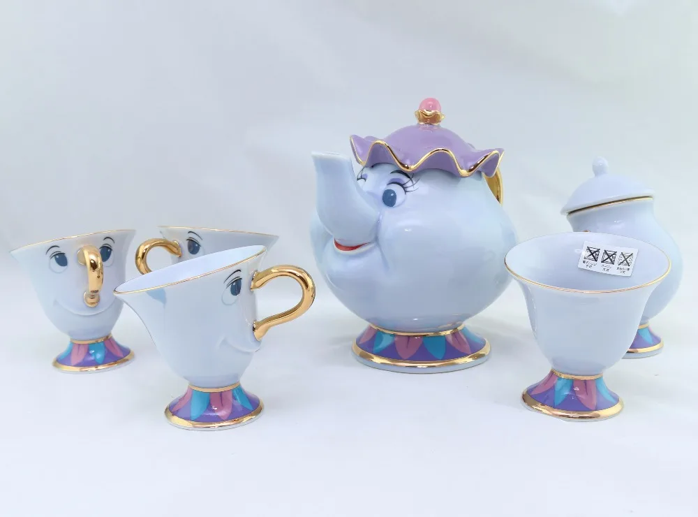 Genuine-Beauty-And-The-Beast-Tea-Set-Mrs-Potts-Chip-Teapot-Cup-Set-Sugar-Bowl-Pot (5)
