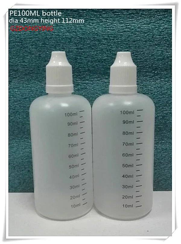 LDPE100ML выдавливаемая бутылка с градацией для эфирного масла длинный тонкий наконечник 10 шт./лот