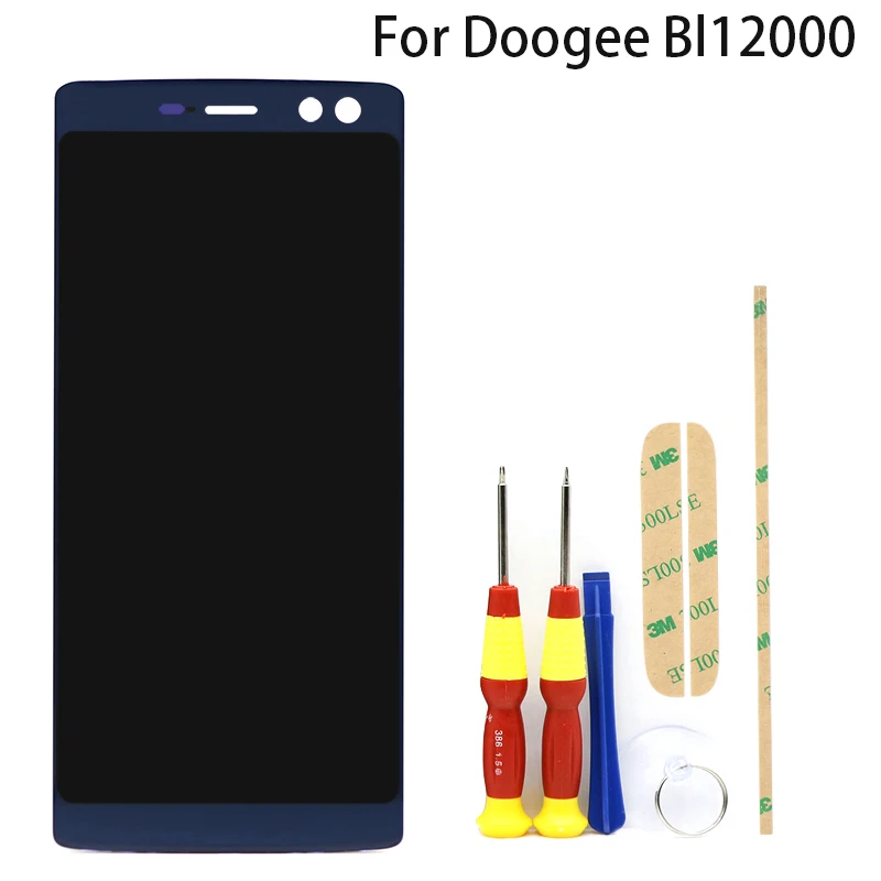 6," Для Doogee BL12000 ЖК-дисплей кодирующий преобразователь сенсорного экрана в сборе bL 12000 Doogee BL12000 Pro lcd черный/синий запасные части - Цвет: Синий