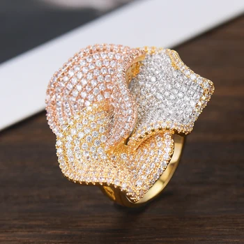 

GODKI Luxury Big Flowers Statement Finger Rings for Women Wedding Cubic Zircon CZ African Bridal Dubai Chic Rings Jewelry 2019