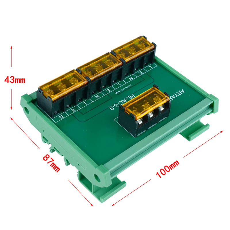

9 Channel AC power supply distribution terminal blocks DIN Rail and Panel Mount splitter board Power Distribution Module board