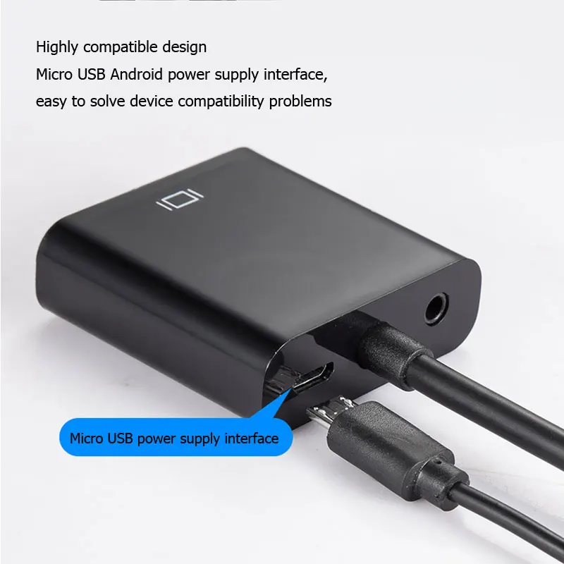 Высококачественный адаптер hdmi vga штекер в конвертер с разъемом кабель 1080 P