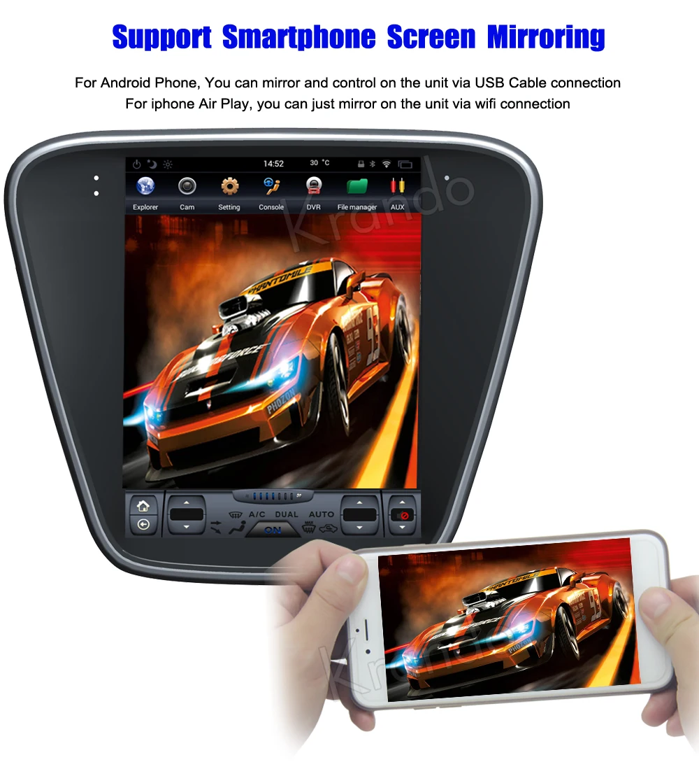 Krando 10.4 '' Vertical screen android car radio multimedia for chevrolet CAVALIER 2016 big screen navigation with gps system (6)