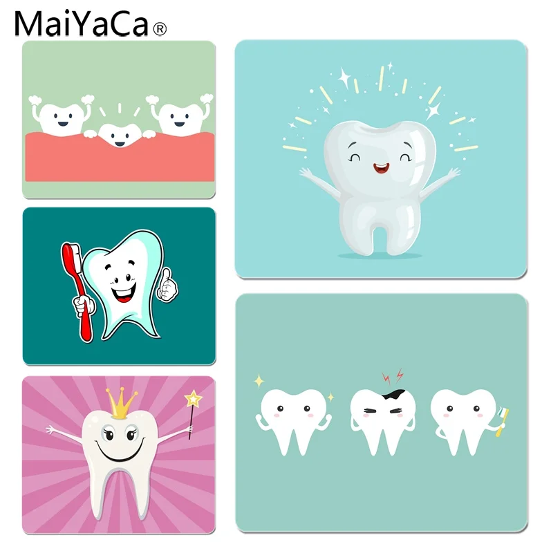 MaiYaCa пользовательские кожи милый зуб DIY дизайн игровой с узором коврик для мыши размер для 180x220x2 мм и 250x290x2 мм резиновые коврики для мыши
