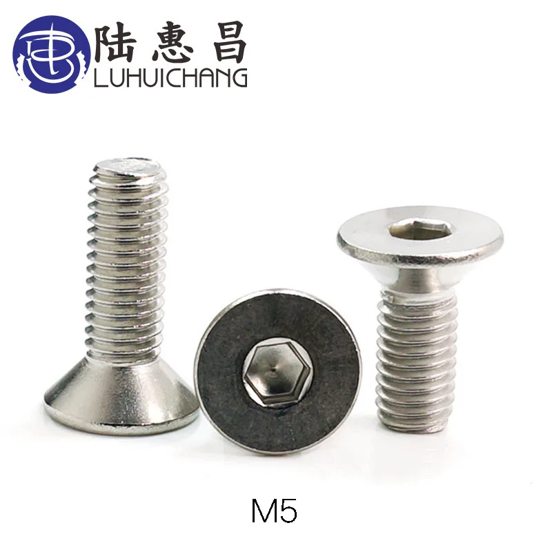 Luhuichang m5 304 из нержавеющей стали с плоской головкой потайной головкой Шестигранная головка колпачок винт
