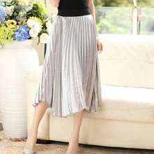 Новые Нерегулярные плиссированные юбки женские с высокой талией эластичный шифоновый пояс юбка весна