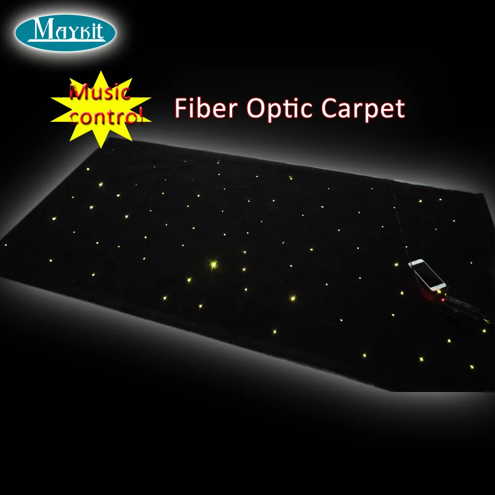 Maykit Square Fiber Optic Carpet with 40 Stars Fiber Optic Lights 12W LED Light Engine KTV Stage