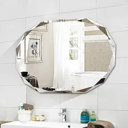 Простой Бескаркасный дырокол-Бесплатная настенное зеркало в ванную комнату-установленный лагер ванная туалет макияж туалетный косметика