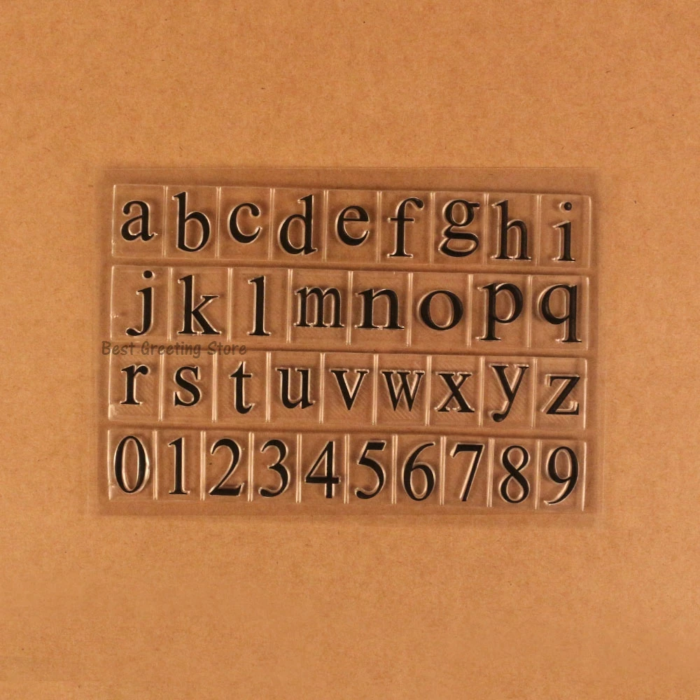 Lowercase Alphabet Rubber Stamps with numbers stamps,cheap clear letter