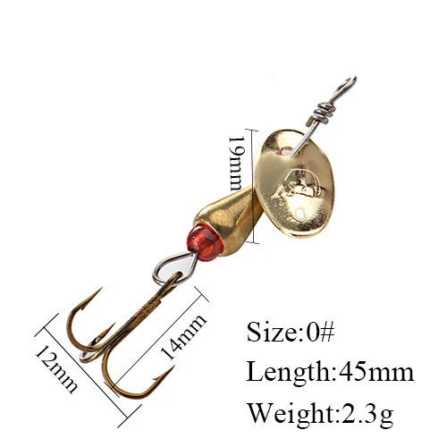 1 шт., лопасти в виде листьев ивы, Спиннер, приманка 4,5 г/7 г/11 г/17 г/30 г, приманка, ложка, металлическая рыболовная приманка, приманка, жесткая приманка для окуня с тройным крючком - Цвет: Gold XD-0