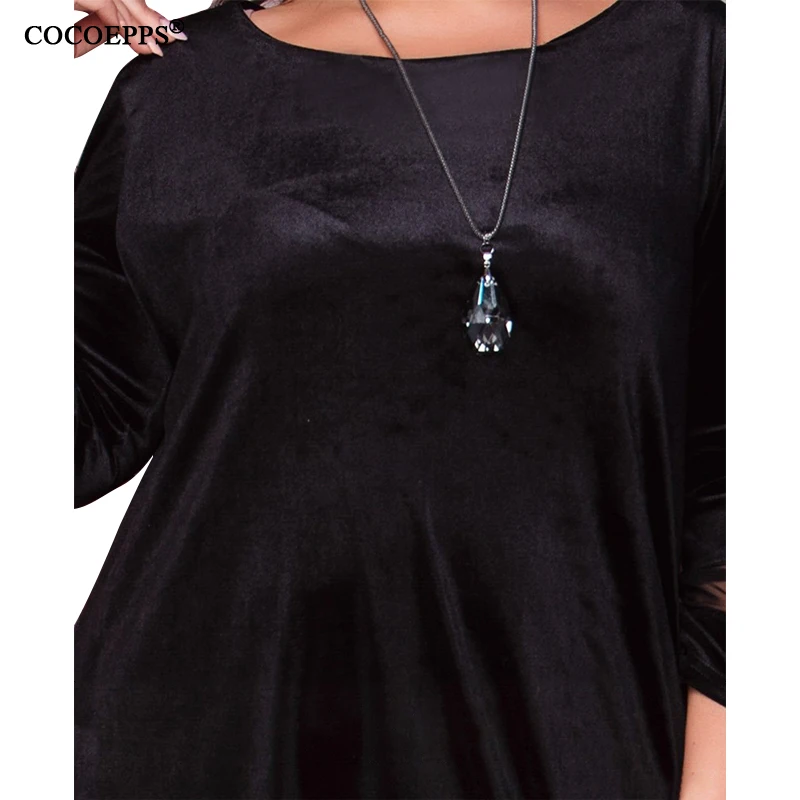 Вельветовые платья COCOEPPS женская одежда женское платье 5XL 6XL вечернее большого