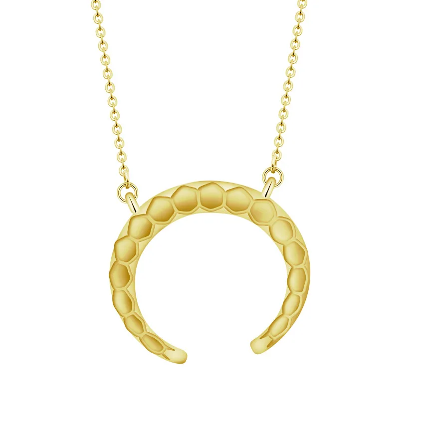 

GORGEOUS TALE Gold Color Crescent Moon Gothic Choker 2017 Double Horn Pendant Necklaces For Women Stainless Steel Chains Jewelry