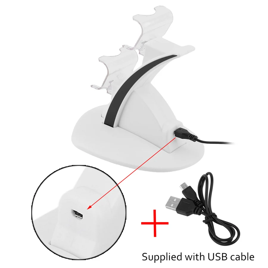 Светодиодный Micro USB двойной док-станция для зарядки зарядное устройство 2 светодиодный Micro USB ручка для PS 4 контроллер с usb-кабелем