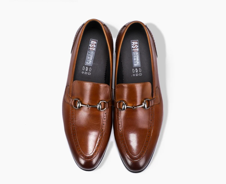 Men's Leather Casual Shoes' Business Black Oxfords Genuine Leather Shoes Men Big Size Wedding Casual Shoes Men Brown Loafers New (7)