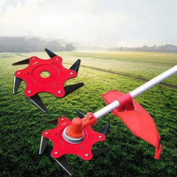 

Home Garden Lawn Trimmer Head Lawn Mower Grass Cutting Tool Accessories 6 Steel Blades Branches Lawn Machine Head Eater
