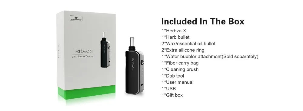 100% Original Airistech Herbva X Vaporizer Kit Dry Herb e cig vape kit 3-in-1 1000mah Vapor Ceramic Chamber 510 water bubbler (2)