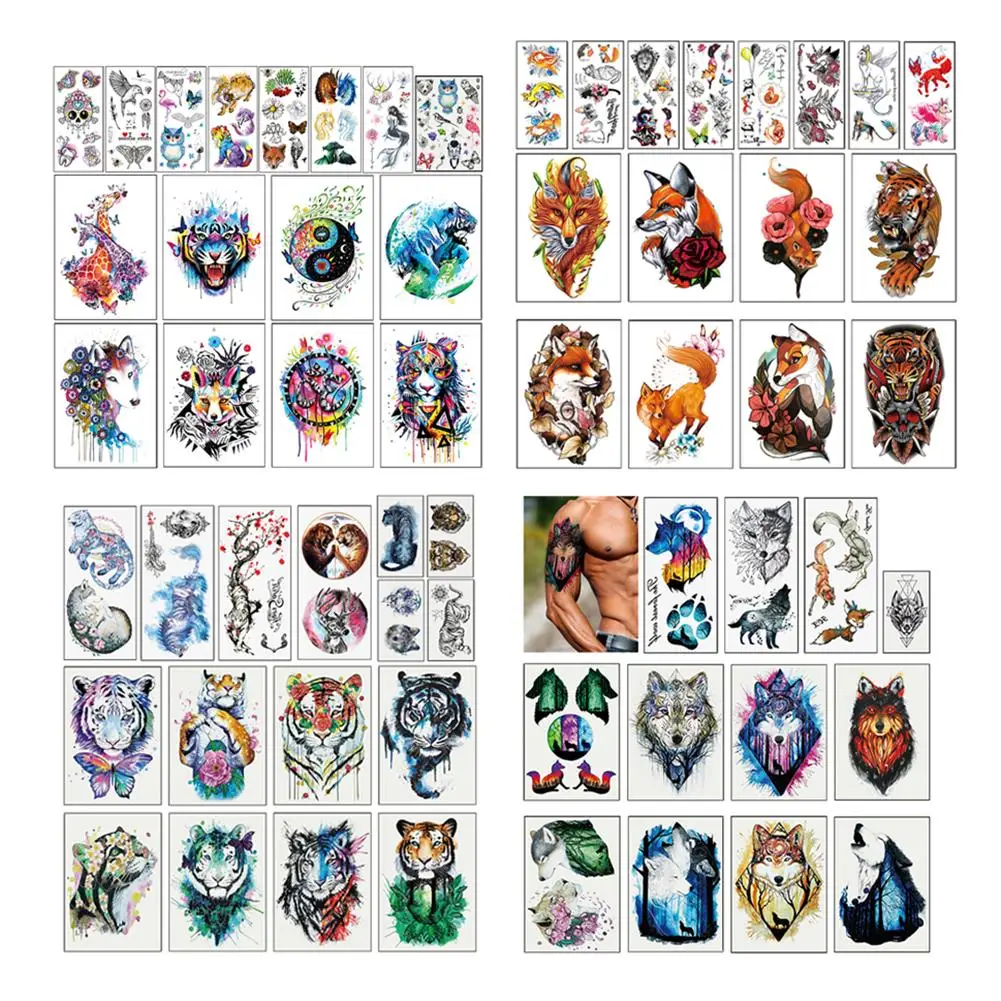 

12/16 Sheets Waterproof Temporary Tattoos Stickers Full Arm Large Sleeves Tattoo Long Lasting Fake Body Art Tattoo For Women Men