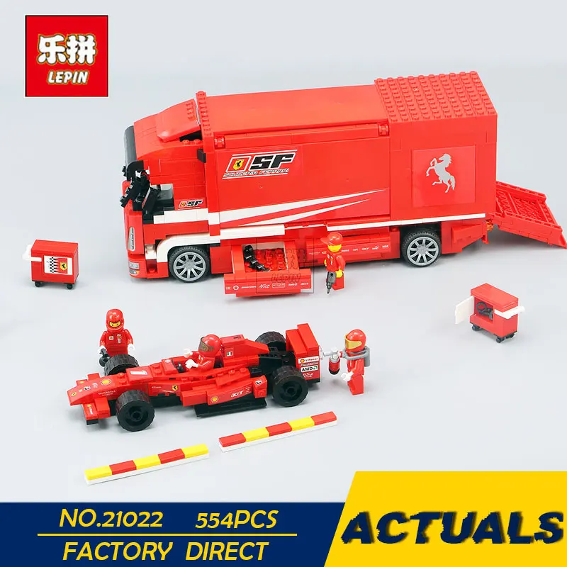 

LEPIN 21022 Super Race Car F1 Truck Vehicle Automobile Carrier Educational Building Block Bricks toys for Kids Compatible 8185