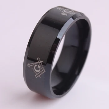 Black color Free mason 316L Stainless Steel finger rings for men wholesale