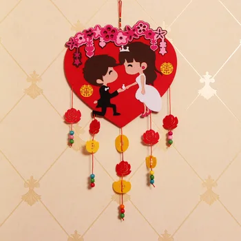 

Lovely Wedding Party Bride&Bridegroom Room Decoration Chinese Style Cartoon Pendant Original Ornaments Fancy Wedding Supplies