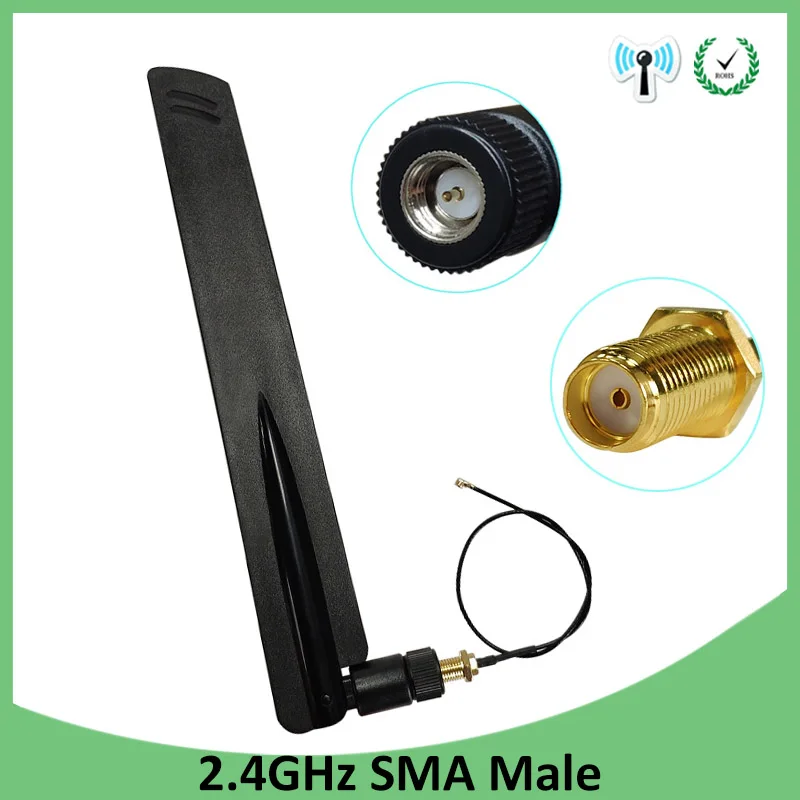 

5pcs 2.4Ghz Wifi antenna 8dbi SMA Male connector Omni-Directional 2.4 ghz antenne wi fi Antena +21cm RP-SMA Male Pigtail Cable
