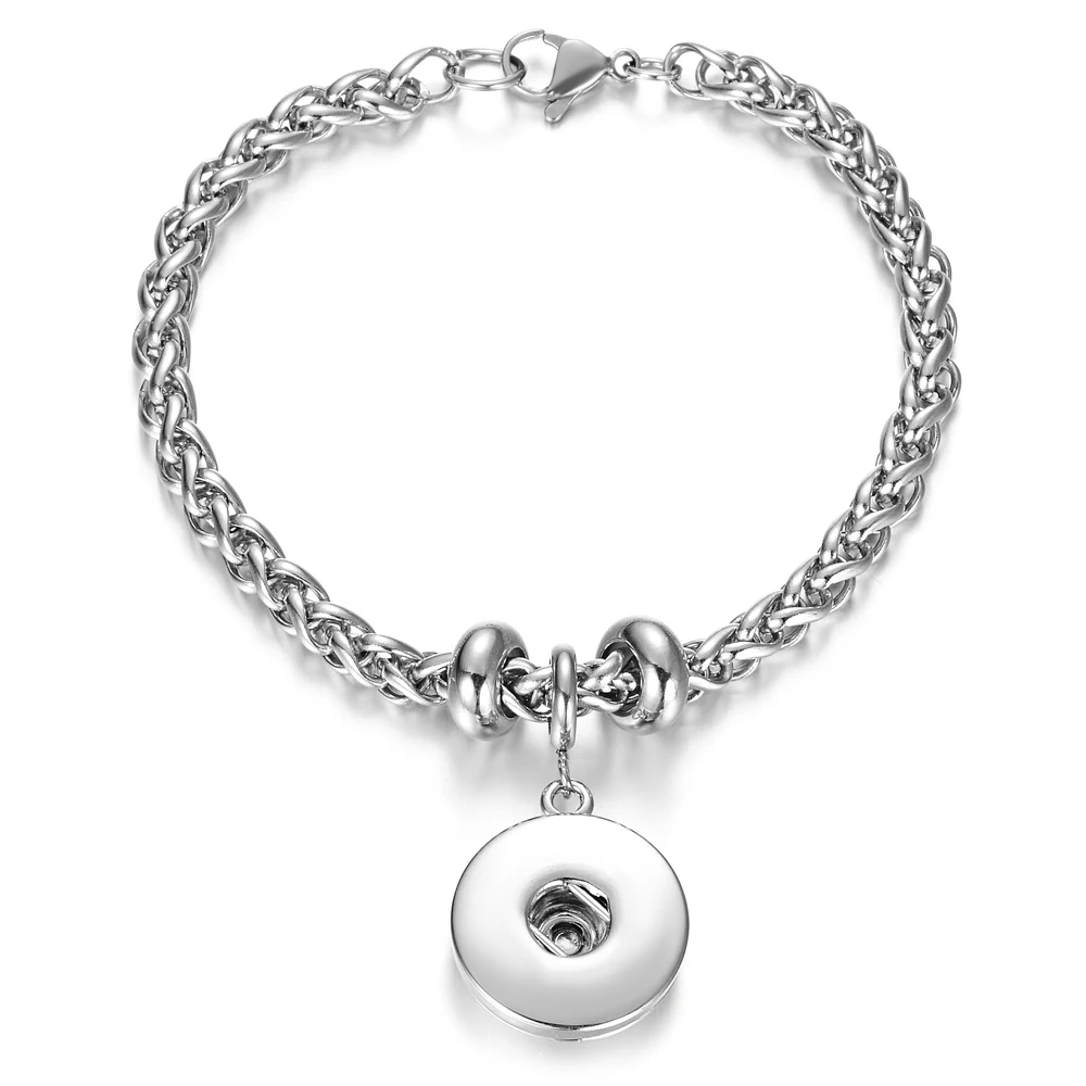 

10pcs/lot New High Quality Stainless Steel Chain Bracelets 18mm Snap Button Bracelet & Bangles For Snap Jewelry NN-757*10
