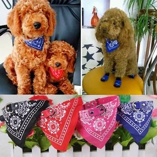 

20# Pet Product Hot Fashion Small Adjustable Pet Dog Cat Bandana Scarf Collar Neckerchief Pet Ties Dog Accessories