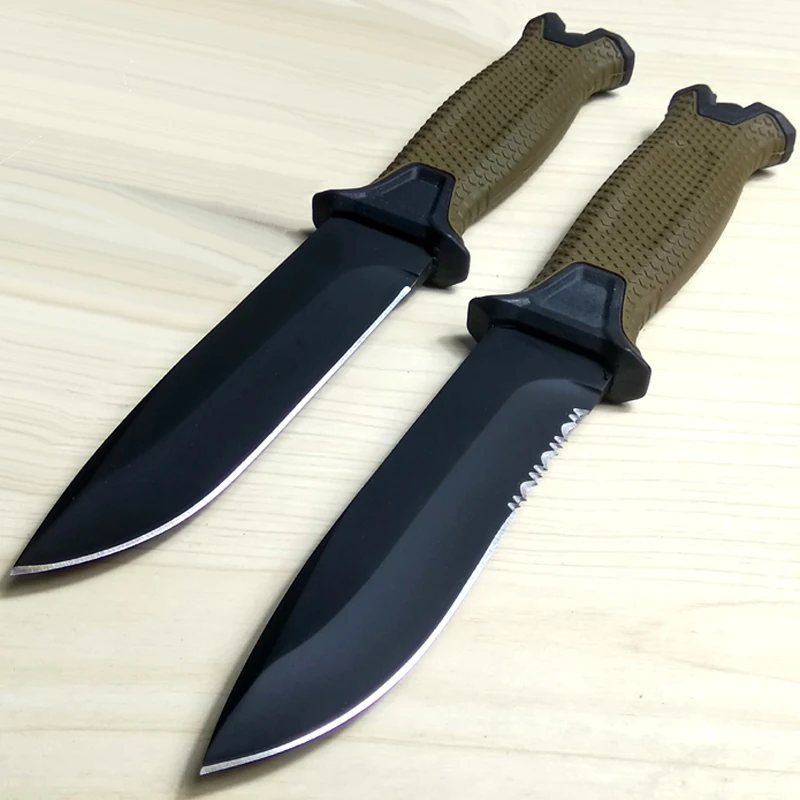 Hot Brown Fixed Blade Knife 12C27 Steel Blade Hunting Knives Full/Saw