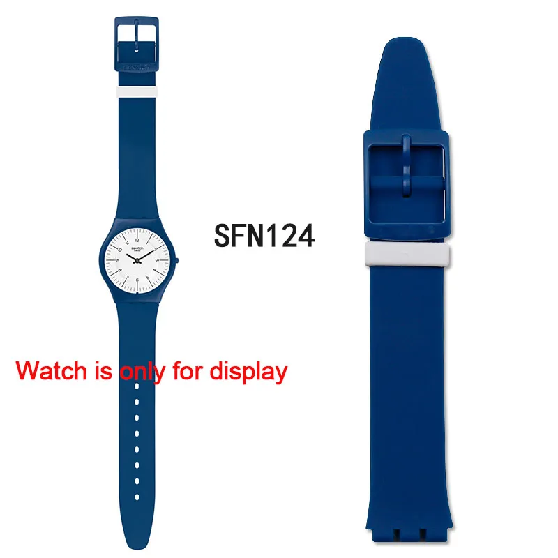 Силиконовый ремешок пряжка аксессуары для часов Swatch Кожа Лоскут SFK397SFK360SFK361 спортивный водонепроницаемый женский ремешок для часов - Цвет ремешка: SFN124