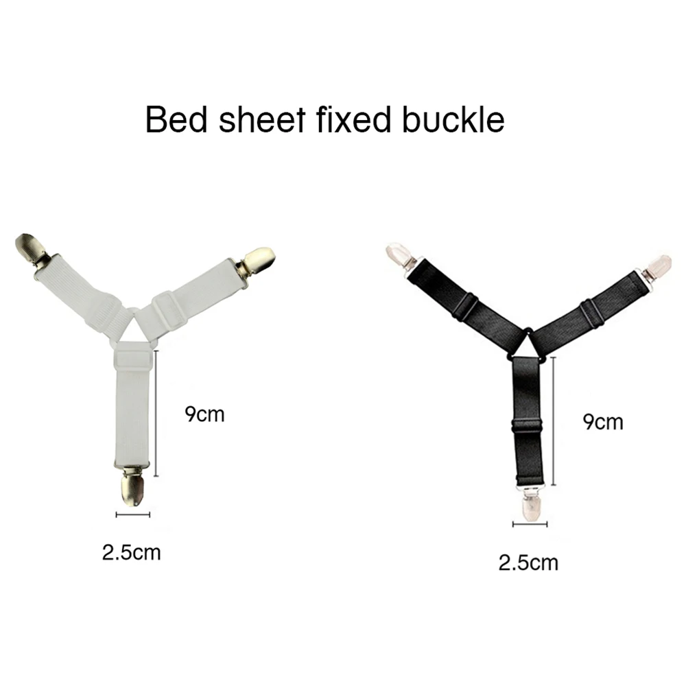 1PCS Adjustable Triangle Bed Sheet Fasteners Black Elastic Triangle Bed Sheet Cover Corner Holder Clip Fasteners Clothes Pegs