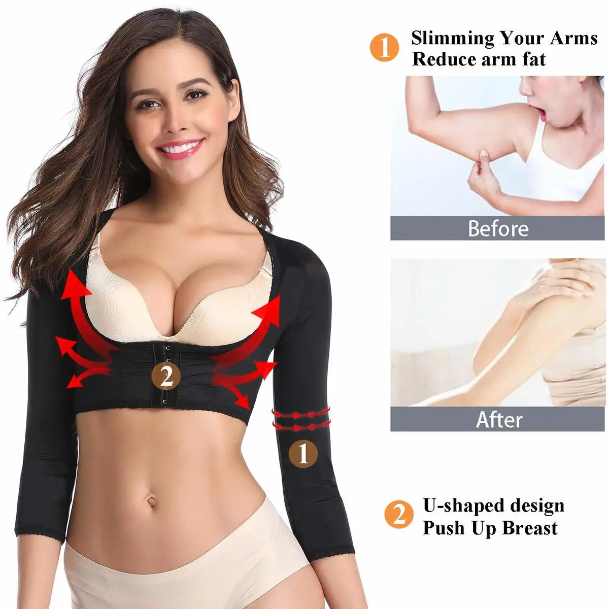 

Joyshaper Arm Shaper Posture Corrector Back Support Shoulder Brace Slimming Shaperwear Belt Spine Correction Pain Relief Tops