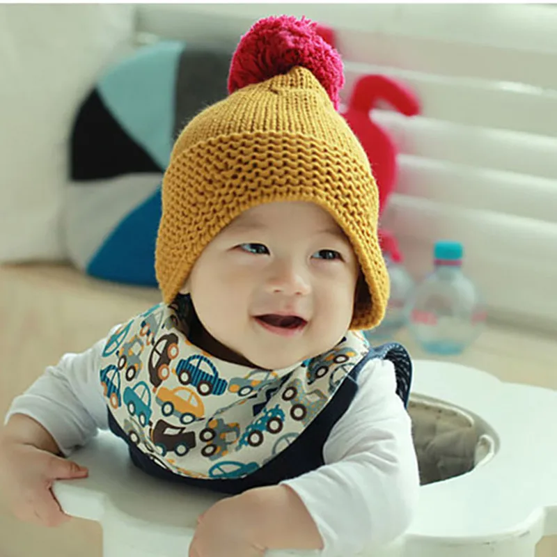 BomHCS детские вязаные шапочки ручной работы, шапки для новорожденных, аксессуары