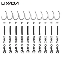 Lixada 50 шт./лот Ronnie снасти рыболовный крючок набор вертлюгов для ловли карпа грубая для карпа Pesca