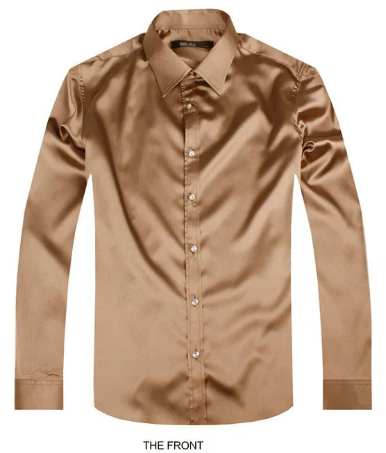 Popular Brown Silk Shirt-Buy Cheap Brown Silk Shirt lots