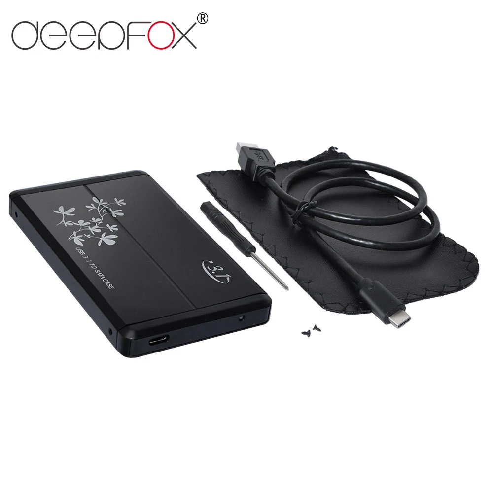 Корпус жесткого диска DeepFox type C 2,5 SATA к USB 3,1 адаптер для жесткого диска корпус для SSD диск HDD коробка внешний корпус HDD