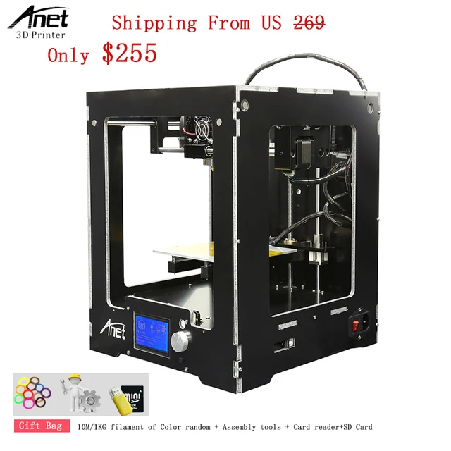 Special Offers Highest Printing Precision Anet  A3S 3d Printer Aluminum Composite Panel Layer Resolution 0.1MM 3D Printer With 1.75MM Filament